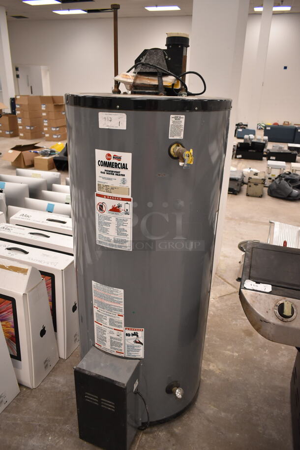 Rheem GPV75-75E Natural Gas Powered Water Heater. 75,000 BTU. (front room) - Image 1 of 7
