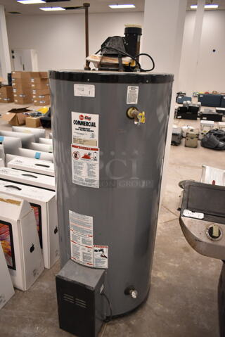 Rheem GPV75-75E Natural Gas Powered Water Heater. 75,000 BTU. (front room)