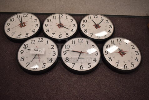 6 Analog Clocks. 6 Times Your Bid! (back room)
