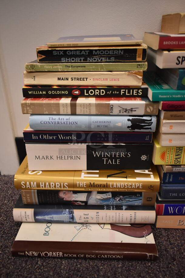 ALL ONE MONEY! Lot of 82 Various Books Including Lord of the Flies, Best American Short Stories, Larpers and Shroomers, History of Philosophy. BUYER MUST REMOVE: Bring Tools and Manpower Needed To Remove This Item. (back room) - Image 2 of 7