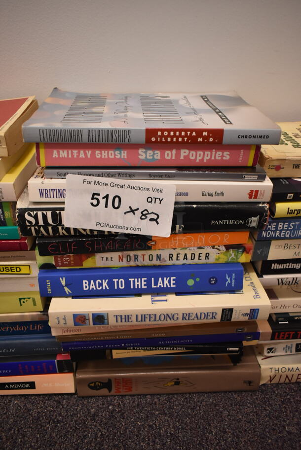ALL ONE MONEY! Lot of 82 Various Books Including Lord of the Flies, Best American Short Stories, Larpers and Shroomers, History of Philosophy. BUYER MUST REMOVE: Bring Tools and Manpower Needed To Remove This Item. (back room) - Image 4 of 7