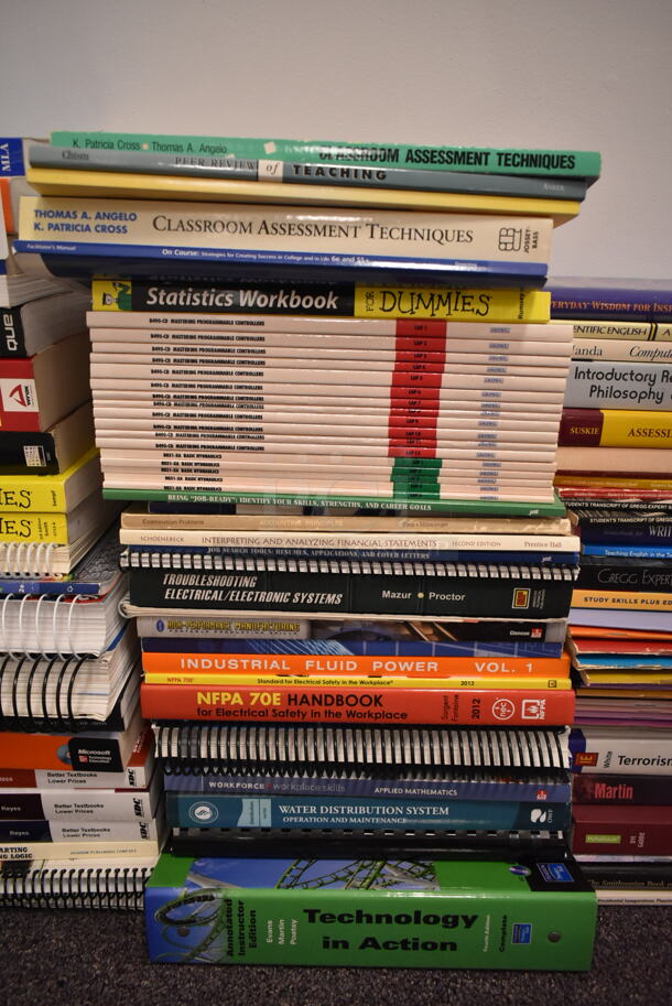 ALL ONE MONEY! Lot of 102 Various Books Including Visual Basic 2008 for Dummies, Mastering Programmable Controllers, Politics in America. BUYER MUST REMOVE: Bring Tools and Manpower Needed To Remove This Item. (back room) - Image 3 of 4