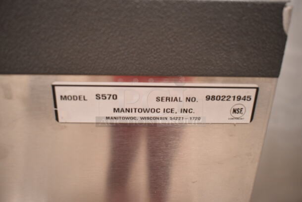 Manitowoc QY0804A Stainless Steel Commercial Ice Head on Manitowoc S570 Ice Bin. 208-230 Volts, 1 Phase.  - Image 7 of 8