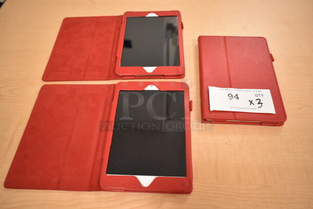 3 Apple A1432 7.9" iPad w/ Red Case. 3 Times Your Bid! (front room) - Image 1 of 12