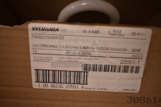 Box of BRAND NEW! Sylvania FBO32/735/6/ECO U Shaped Fluorescent Light Bulbs. (front room) - Image 2 of 2