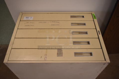 Metal 5 Drawer Filing Cabinet. (back room)