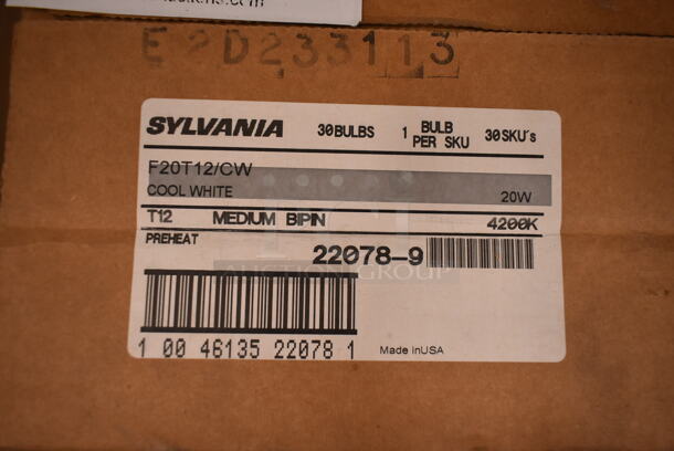 2 Boxes of 24 BRAND NEW Sylvania 22078-9 Fluorescent Tube Light. Missing 1 Bulb. 2 Times Your Bid! (front room) - Image 2 of 2
