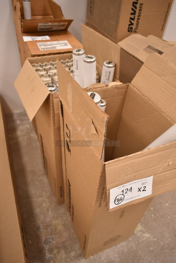 2 Boxes of 18 BRAND NEW Sylvania F20T 12/CW Fluorescent Tube Light. Missing 1 Bulb. 2 Times Your Bid! (front room) - Image 2 of 3