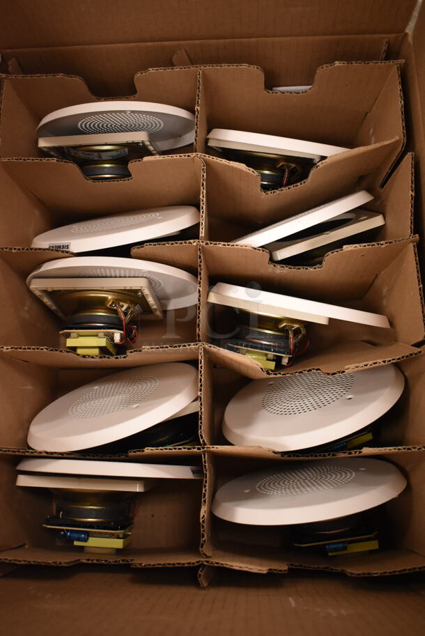 Box of 10 Siemens SPCWL=BP10 Ceiling Speakers. (front room) - Image 2 of 6