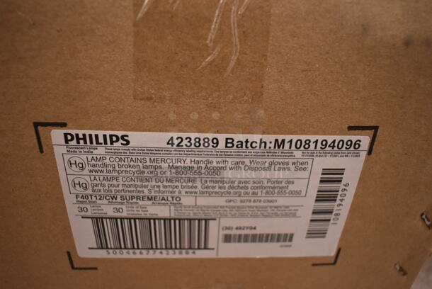 3 Boxes of 30 BRAND NEW! Philips 423889 F40T12 CW SUPREME ALTO  Fluorescent Tube Lights. 3 Times Your Bid! (front room) - Image 4 of 4