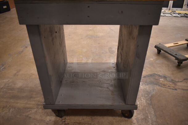 Hitachi C12LCH Countertop Saw on Wooden Stand w/ Commercial Casters. (back room) - Image 7 of 12