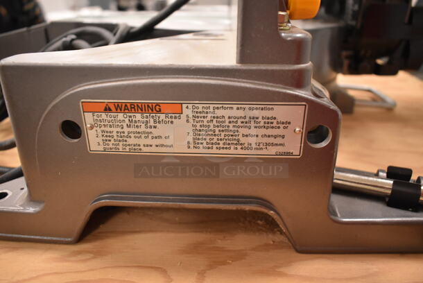 Hitachi C12LCH Countertop Saw on Wooden Stand w/ Commercial Casters. (back room) - Image 9 of 12