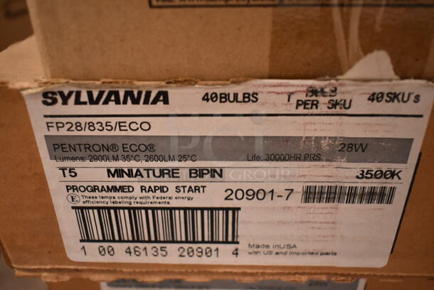 2 Boxes of 27 BRAND NEW! Sylvania FP28/835/ECO Fluorescent Tube Lights. 2 Times Your Bid! (front room) - Image 3 of 3
