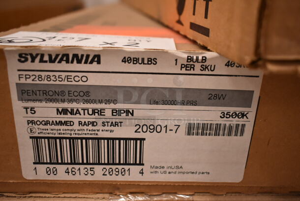 2 Boxes of 40 BRAND NEW! Sylvania FP28/835/ECO Fluorescent Tube Lights. 2 Times Your Bid! (front room) - Image 3 of 4