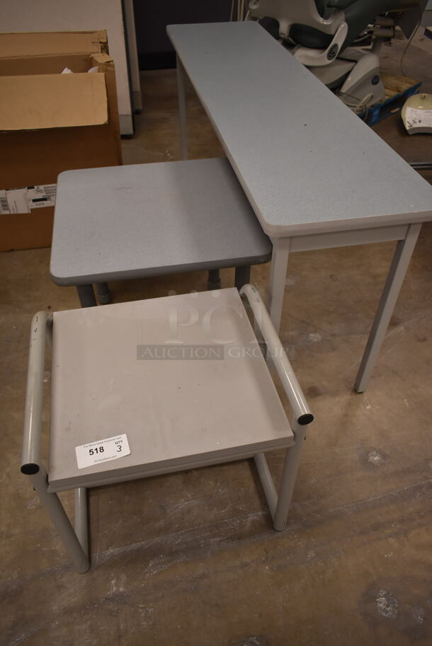 3 Various Tables. 3 Times Your Bid! 21.5x19x21, 24x24x21, 71.5x17.5x29. (back room) - Image 1 of 4