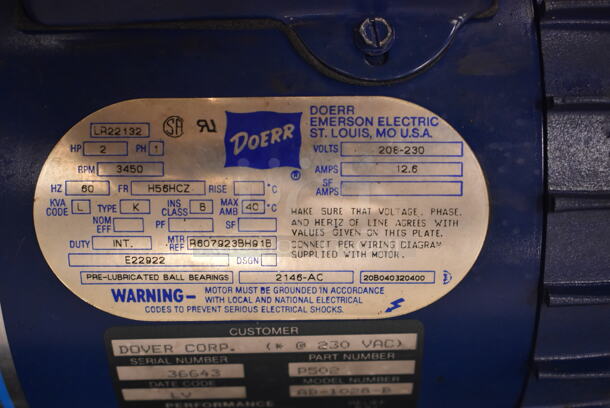 Rotary SPOA88 Metal 7,000 Pound Capacity Lift w/ Extra Parts. 208-230 Volts, 1 Phase. BUYER MUST REMOVE: Bring Tools and Manpower Needed To Remove This Item. (front room) - Image 10 of 12