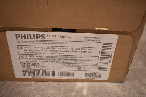 2 Boxes of 30 BRAND NEW Philips F32T8/TL835 PLUS Fluorescent Tube Lights. 2 Times Your Bid! (front room) - Image 3 of 3