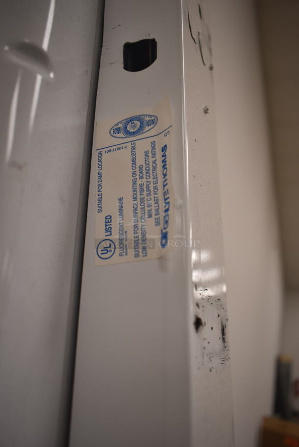 4 White Metal Fluorescent Light Fixtures. 4 Times Your Bid! (front room) - Image 3 of 3