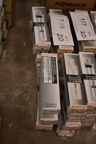 Lot of 20 Sylvania Dulux S 7w Fluorescent Compact Light Bulb. (front room)