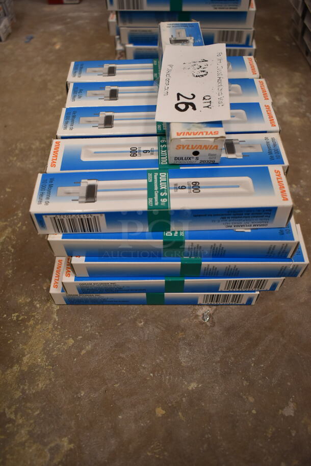 Lot of 26 Sylvania Dulux S 9w Fluorescent Compact Light Bulb. (front room) - Image 2 of 3