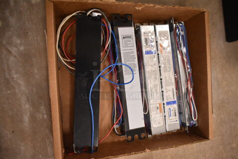 Box of 5 Ballasts Including Triad. (front room)