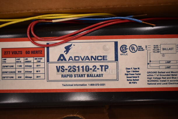 Advance VS-2S110-2-TP Ballasts. (front room) - Image 2 of 2