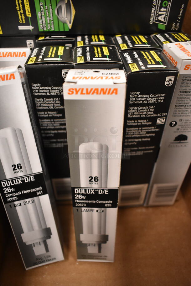 Lot of 15 Various Light Bulbs Including Sylvania Dulux D/E 26w and Philips 26w. (front room) - Image 2 of 2