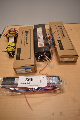 Lot of 5 Various Ballasts Including Universal and Advance. (front room)