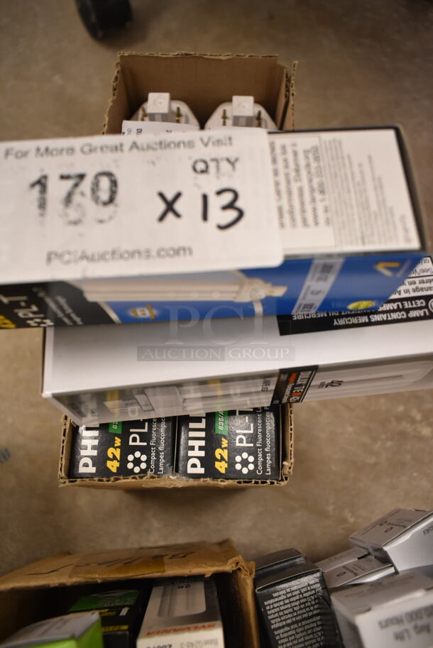 Lot of 13 Various Light Bulbs Including Philips PL-T 42w. (front room) - Image 2 of 4