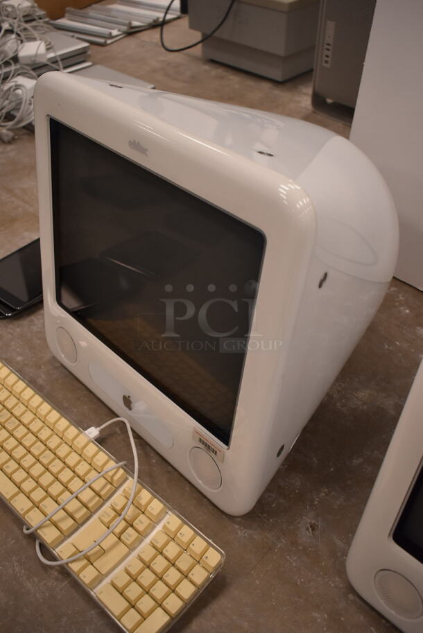 2 Apple eMac PowerMac PowerPC G4 Model A1002 (white) EMC 1955 W/ Keyboard. 100-120 Volts, 1 Phase. 2 Times Your Bid! (front room) - Image 9 of 10