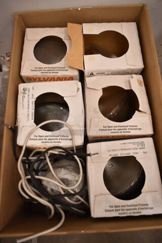 Lot of 6 Various Flood Light Bulbs Including Sylvania. (front room)