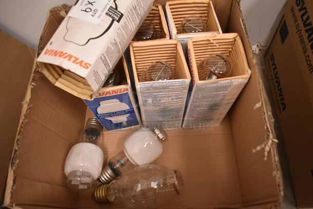 Lot of 9 Various Light Bulbs Including Sylvania Metalarc M/MS. (front room) - Image 1 of 2