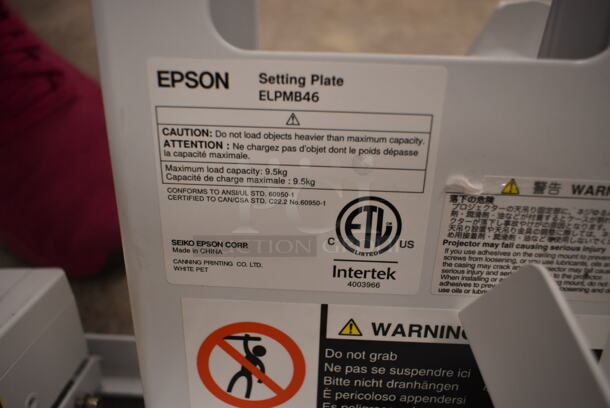 Epson BrightLink 697Ui Projector and Mounting Brackets. (front room) - Image 9 of 9