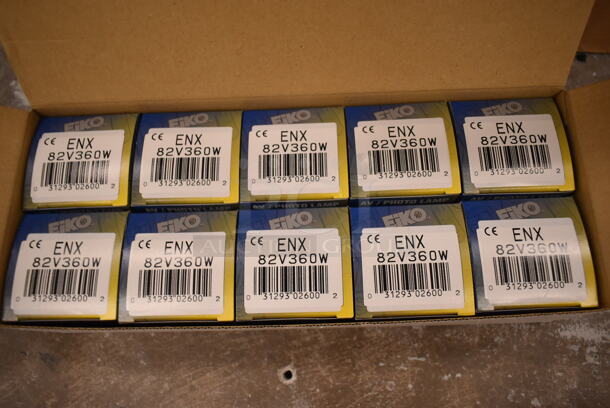 Box of 10 Eiko ENX 82V360W Projector Bulbs. (front room) - Image 2 of 3