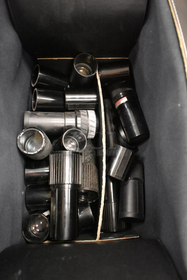 2 Brown Cases w/ Contents Including Various Lenses, Panasonic Video AC Adapter and Panasonic PV-L454D Recorder. 2 Times Your Bid! (front room) - Image 4 of 10