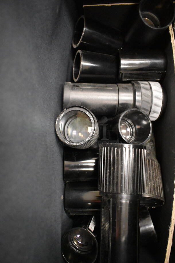 2 Brown Cases w/ Contents Including Various Lenses, Panasonic Video AC Adapter and Panasonic PV-L454D Recorder. 2 Times Your Bid! (front room) - Image 5 of 10