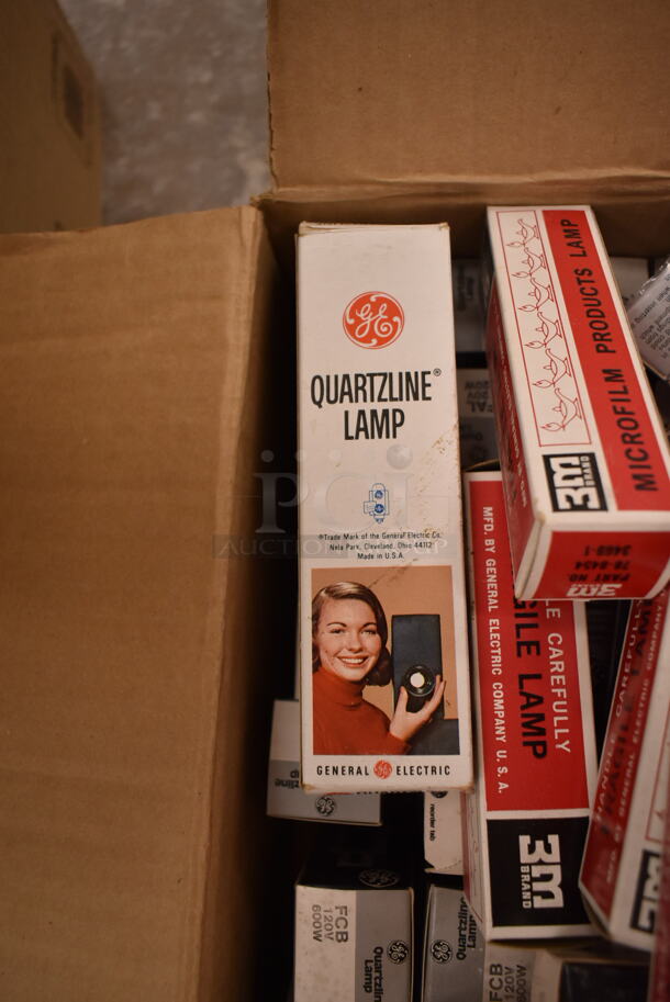 Box of 49 Various Bulbs Including Microfilm Products and GE Quartzine. (front room) - Image 2 of 3