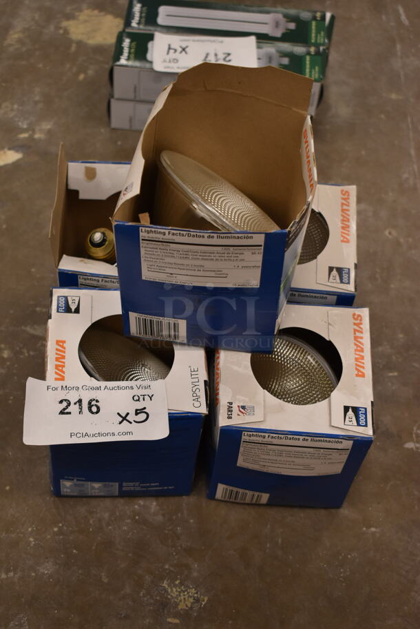 Lot of 5 Sylvania Halogen Flood Lightbulbs. (front room) - Image 2 of 2