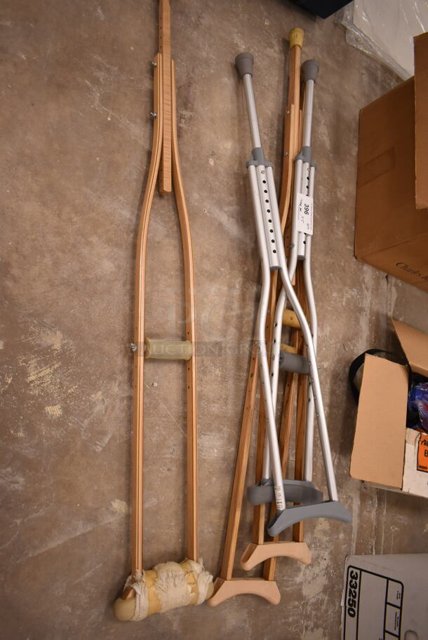 5 Crutches; 2 Metal and 3 Wood Pattern. 5 Times Your Bid! (front room) - Image 4 of 4