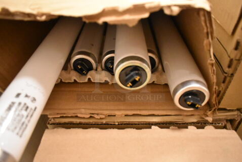 2 Boxes of 15 Philips 381774 Fluorescent Lightbulbs. 2 Times Your Bid! (front room)
