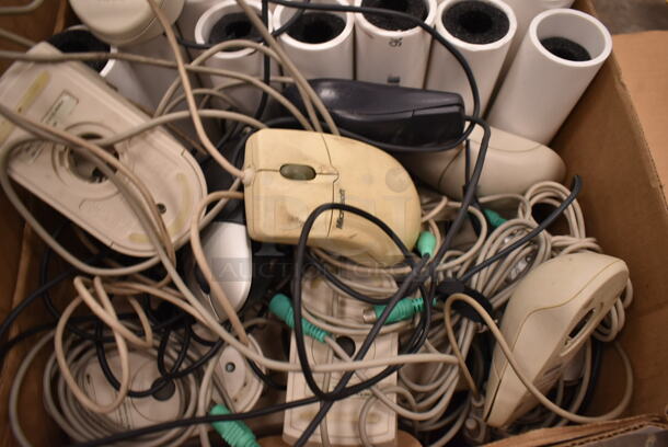 ALL ONE MONEY! Lot of 2 Boxes of Various Items Including Computer Mouses and PVC Pipes. (front room) - Image 6 of 11
