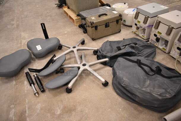 ALL ONE MONEY! Lot of Various Dental Chair Pieces and 2 Bags. (front room) - Image 1 of 8
