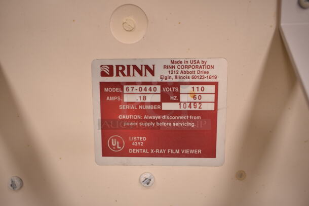 Rinn 67-0440 Metal Countertop Dental X-Ray Film Viewer. 110 Volts, 1 Phase. (front room) - Image 3 of 3