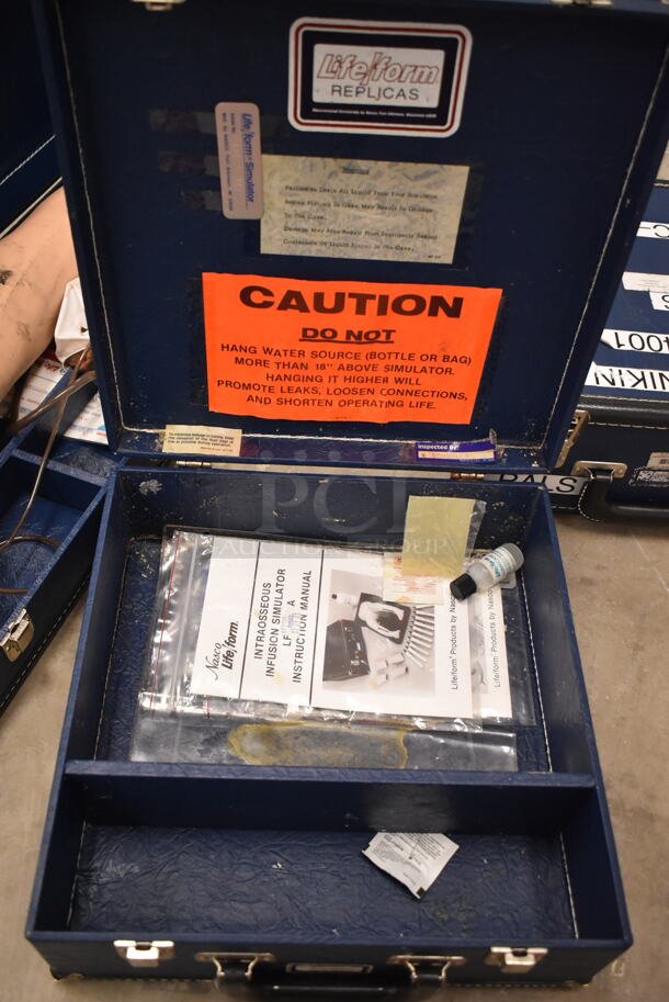 5 Various Hard Blue Cases w/ 1 Training Dummy Torso, 1 Training Arm. 5 Times Your Bid! (front room) - Image 2 of 12