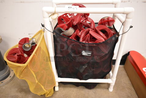 ALL ONE MONEY! Lot of Various Items Including Speedo Red Plastic Pieces to Pool Rope. (front room)
