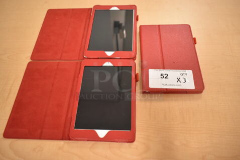 3 Apple A1432 iPads w/ Red Cases. 3 Times Your Bid! (front room)