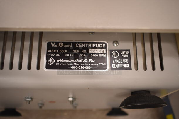 Van Guard 6500 Metal Countertop Centrifuge. 100 Volts, 1 Phase. (front room) - Image 5 of 5