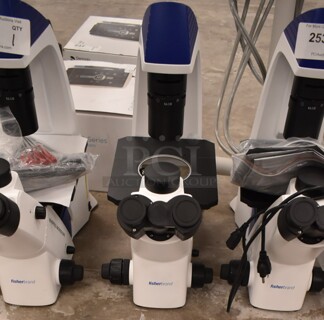 Fisher Metal Countertop Microscope. 100-240 Volts, 1 Phase. (front room)