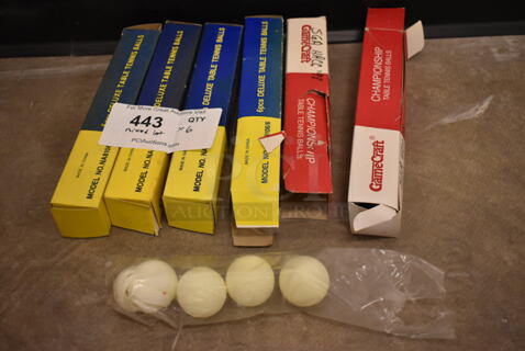 ALL ONE MONEY! Lot of 6 Boxes of Table Tennis Balls. (front room)