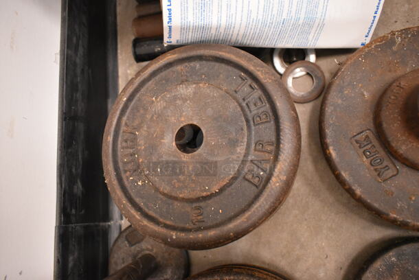 ALL ONE MONEY! Lot of Various Items Including Metal Weight Plates and Bench Cushion. (front room) - Image 11 of 12